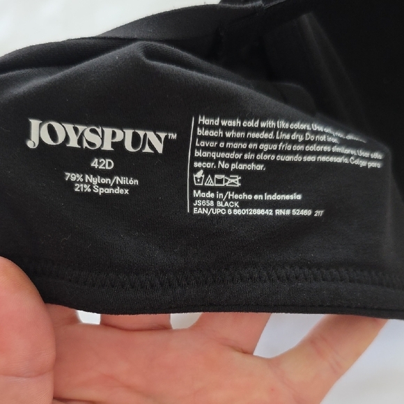 Black T-Shirt Bra with Underwire Support and Adjustable Racerback Straps - Picture 2 of 8